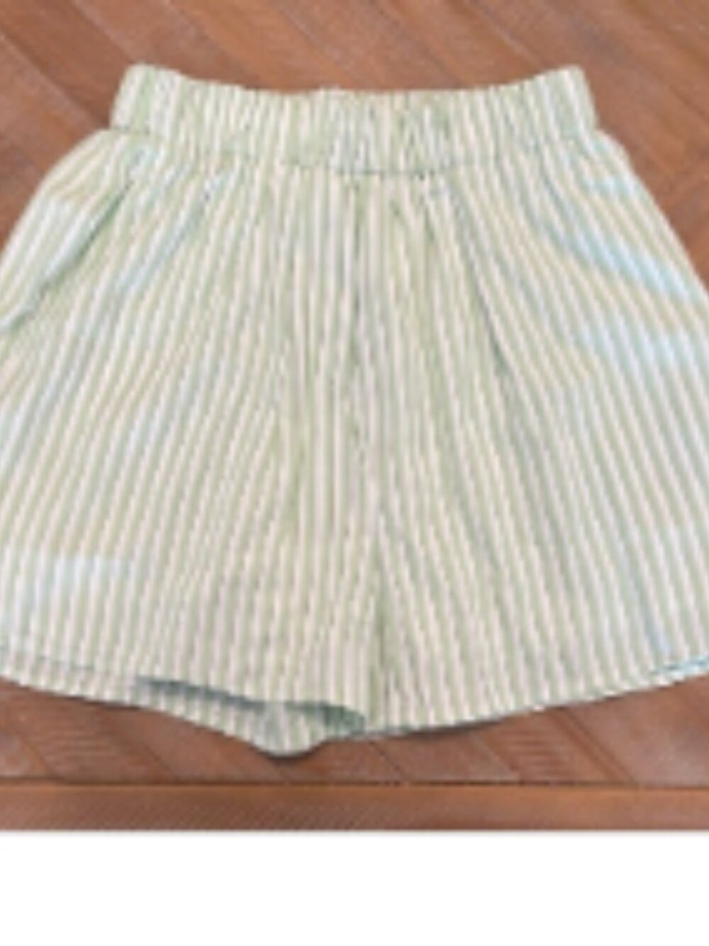 Women's Yellow & White Striped Shorts